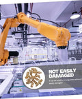 Industrial robot arm installing All In One Brass Grease Fittings And Nozzles Kit With Straight And Angled Options in a factory setting.