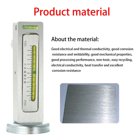 Hella Accurate Adjustable Magnetic Camber Gauge For Cars Trucks And RV Wheel Alignment Tool with precision aluminum body.
