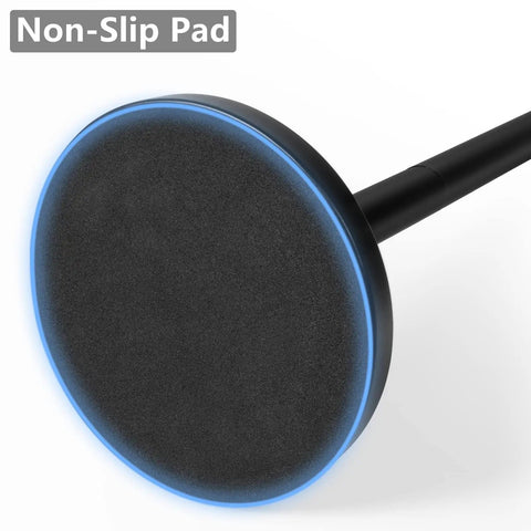 Base of Free Standing Toilet Paper Holder Stand In Matte Black with non-slip pad, rust-resistant, SUS304 stainless steel.