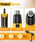 Mini Heat Gun Dual Temperature 600W With 572F And 932F Settings, 4.9 Foot Power Cord, overheat protection, detailed view