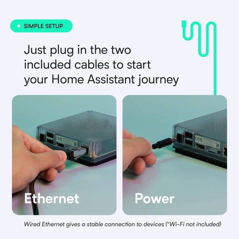 Person setting up Green Smart Home Hub With Advanced Automation Official Hardware For Seamless Smart Home Control Out Of The Box.