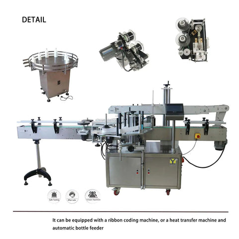 Automatic Double Side Square Bottle Labeling Machine With Snappy Touchscreen Interface And Rock Solid Conveyor for precision labeling setup.