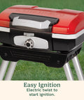 Portable Gas Grill With VersaStand For Camping And Backyard BBQ 150 Sq In Cooking Surface 5500 BTU Burner Compact Grill
