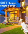 Outdoor Remote Control Power Strip With 100 Foot Waterproof Extension Cord And Six Independently Controlled Grounded Outlets