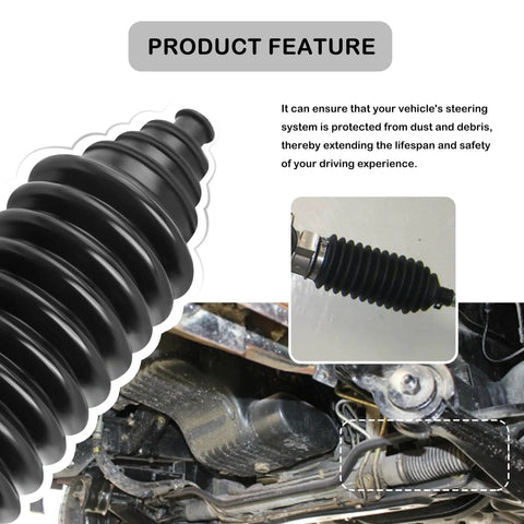 Close-up of Pro Grade Rack And Pinion Boot Kit With Dustproof Silicone Inner Tie Rod Boot Set showing boot texture and application.