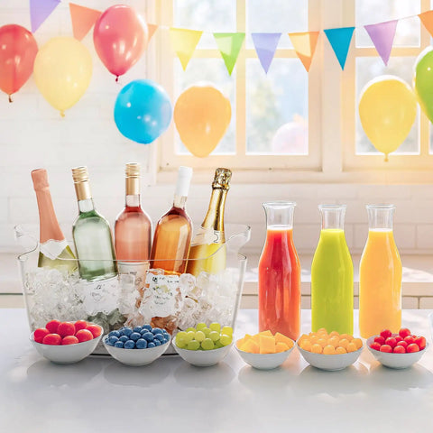 6.5L Party Ice Bucket With Scoop For Champagne And Beverages Portable Cooler For Wine Beer And Cocktails 15 By 7 By 8 Inches