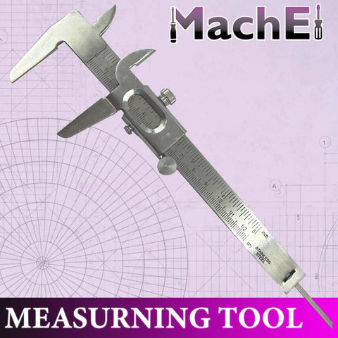 Pro Grade Non Digital Vernier Caliper For Inside Outside And Depth Measurements, stainless steel with dual scales, top view