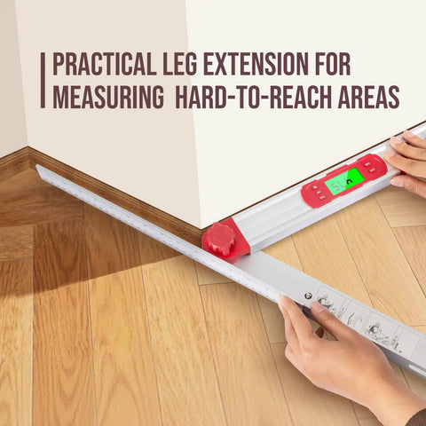 Top Shelf 16 Inch Digital Angle Finder Gauge With Spot On Readings Protractor Plus 0 To 220 Degree Arc Built Tough For Carpentry Woodworking Diy Builds And Home Fix Up Jobs, measuring hard-to-reach angles.