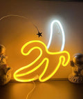 Banana Neon Sign LED Light 11.4 x 7.9 Inches USB or Battery Powered Wall Decor Night Lamp with astronauts, ideal for kids' room