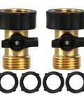 Built Tough Three Quarter Inch Garden Hose Shut Off Valve Set With Ergonomic Handle Solid Brass Construction Leak Proof And Rust Resistant 2 Pack