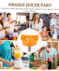 Tightening Screw For Orange Juicer Replacement Parts For Electric Juicer Machine Sturdy Plastic Peeler Screw Essential Kitchen Accessory For Daily Use No Fuss Juicing And A Secure Fit shown in center with various kitchen usage scenarios.