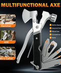 Multifunctional axe from Survival Gear Kit for Men With 27 In 1 Complete Tools and Camping Accessories, featuring hammer and saw.
