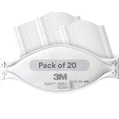 Super Comfy N95 Particulate Respirator Pack Of 20 With 3 Panel Flat Fold Design displayed in a pack of 20 showing front view