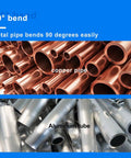 Heavy Duty Manual Pipe Bender For Copper Aluminum And Steel Tubing 0 To 90 Degree Bends With Built In Flaring Tool Portable No Cord Hassle Hand Cranked HVAC Plumbing Kit Job Site Staple Tough As Nails copper and aluminum pipes ready for 90 degree bends.