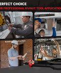 Rivet Nut Tool Kit With 16 Inch Heavy Duty Rivet Nut Tool 12 Mandrels Metric And SAE 230 Nuts Wrench Gloves Carrying Case Auto Release Nut Design For Automotive Construction And DIY Projects in use for various applications