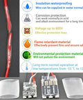 Premium Dual Wall Heat Shrink Tubing With Inner Adhesive Glue Layer For Waterproof Marine Cable Sleeve Shield 3 To 1 Rapid Shrink Profile Super Clear Electrical Insulation Wrap Protector 3 4 Inch Wide Four Foot Roll Tough As Nails showing insulation, corrosion protection, and flame retardant features.