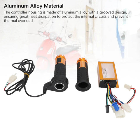 Golden 24V 250W Electric Bike Brushed Controller With Aluminum Alloy Housing Throttle Grips connecting wires