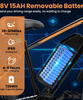 Close-up of battery on Fat Tire Electric Beast Bike With 1500W Peak Motor 48V 15Ah Battery Fast Off Road Mountain Ebike