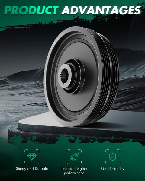 Engine Harmonic Balancer 594 225 for Honda Civic and Civic Del Sol 1996 to 2000 featured on platform demonstrating durability