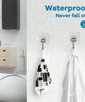 Heavy Duty Adhesive Wall Hooks 22Lb Max Hold Coat And Towel Hangers 20 Pack Transparent Sticky Wall Hangers Waterproof in bathroom