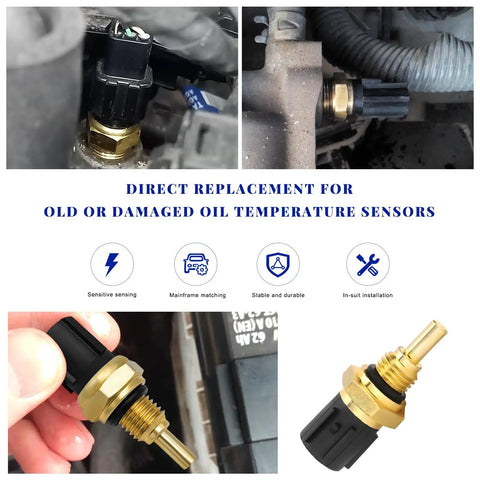 Zero Hassle Engine Coolant Temperature Sensor And Oil Temp Sender Replacement in hand and installed in engine bay.