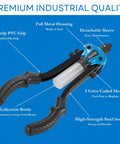 Two Handed Heavy Duty Rivet Gun Kit With 13 Inch Reach 210 Blind Rivets And Five Nosepieces Including Three Sixteenth Inch For Metal Projects