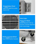 Portable Swamp Cooler With 100 Liter Water Tank And Three Wind Speeds To Beat The Scorching Heat features simple button panel and adjustable swing fan.