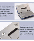 Heavy Duty Frameless Shower Door Hinges For Tempered Glass Doors Pro Grade Steel Pivot Pin with durable stainless steel construction.