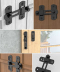 Heavy Duty Stainless Steel Sliding Barn Door Lock With Matte Black Finish, 180 Degree Safety Flip Gate Latch And Door Bolt