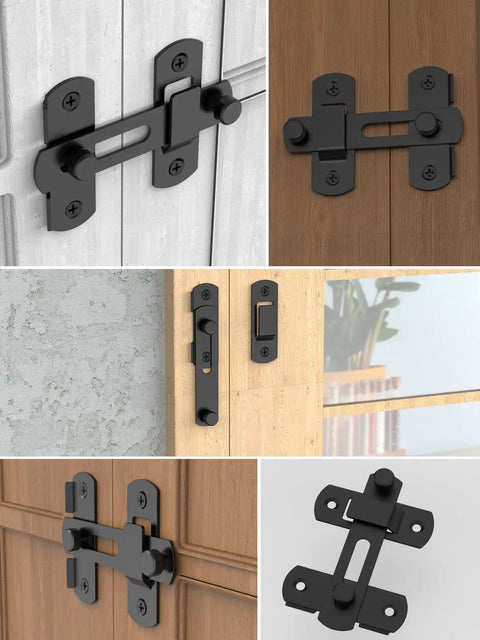 Heavy Duty Stainless Steel Sliding Barn Door Lock With Matte Black Finish, 180 Degree Safety Flip Gate Latch And Door Bolt