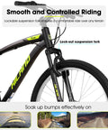 26 Inch Mountain Bike For Adults, Women And Men, 18 Speed Drivetrain With Dual Disc Brakes, Front Suspension, High Carbon Steel Frame