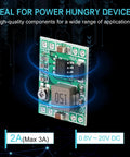 Compact MP1584EN DC-DC Buck Converter Module Adjustable Power Supply showing 0.8V-20V output and 3A max current details