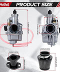 26mm VM22 Carburetor Kit For 212cc Clone Engines Like GX160 GX200 Coleman Ct200u Bt200x KT196 Mini Bike Go Kart 6.5HP diagram.