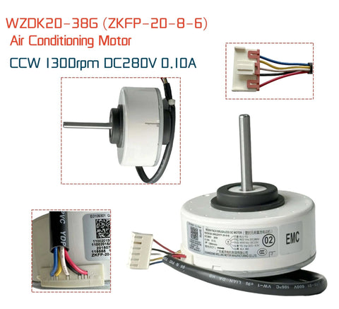 Heavy-Duty Brushless DC Fan Motor For Central AC Inverter Systems, 20W, 1300 RPM, 280V DC, CCW Rotation, Plug-And-Play OEM Replacement