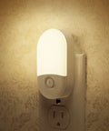 Two Pack LED Night Lights Plugs Into Wall, Dimmable With Light Sensor, Auto On Off, 30 Or 60 Lumen Adjustable Brightness, Soft White 3000K