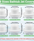 36 Piece Bathtub Jet Covers Set In 6 Sizes Fits 12mm 13mm 14mm 15mm 16mm And 17mm Hole showing universal silicone tub drain plugs