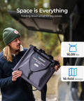 Dead Simple 400W Portable Solar Panel Blanket With N-Type Cells Super Fast Charging And Ultra Compact Fold Design, man holding the folded solar panel.