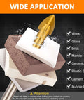 10-piece 1/4 in masonry drill bit set with titanium coating; bits shown drilling into concrete blocks.