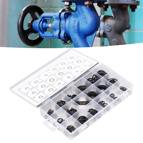 225Pcs C Clip Circlip Snap Ring Set For Machinery And Vehicles Retaining Fasteners Hardware Kit with blue valve