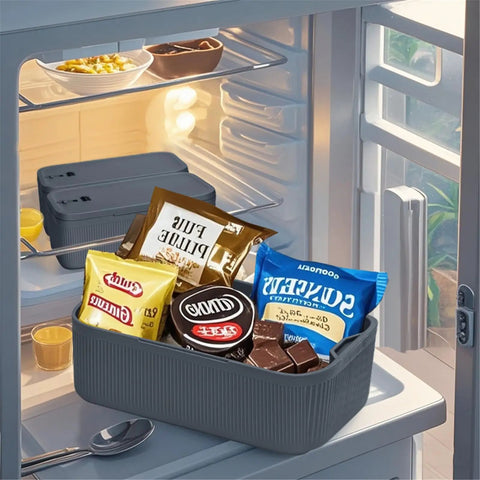 Code Lock Box For Meds And More, Small Portable Safe with snacks inside, BPA Free Plastic, in refrigerator, includes cable tie