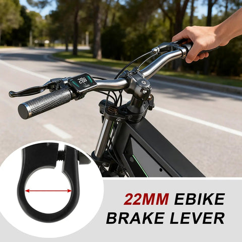22Mm Ebike Brake Lever for Left and Right on handlebar with two-wire waterproof connector, 12cm cable on Q20 I9 bike