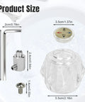 Easy Install Universal Shower Knob Handle Replacement For Delta And Peerless, Simple Swap With All Hardware, RP41661 Compatible, Durable Brass Kit Quick Easy Install In Minutes showing sizes of components