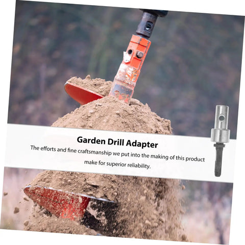 Beast Heavy Duty Garden Drill Adapter for Earth Augers shows drill securing soil, steel construction highlighted