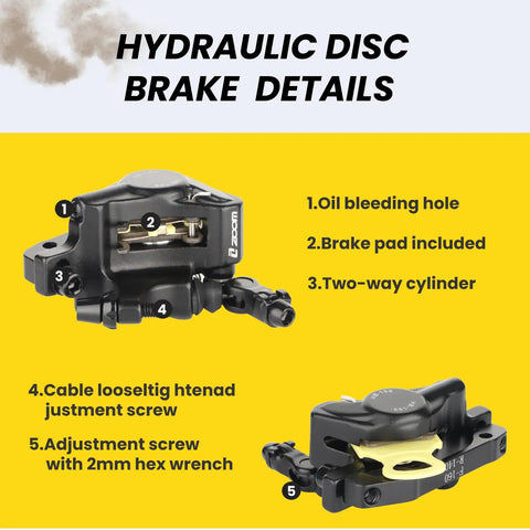 Hydraulic Disc Brake Kit For Mountain Bikes, Road Bikes And Electric Scooters Front And Rear Calipers With 160mm Rotors