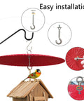 Easy installation of 13 Inch Metal Bird Feeder Baffle Rain Guard for Outdoor Hummingbird Feeders hanging weather shield cover.