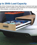 32 Inch Matte Black Heavy Duty Drawer Slides One Pair Rust Resistant Cabinet Glides Built Tough As Nails For Shop Projects Smooth Glide Guaranteed Daily Grind Ready with full extension drawer showing load.