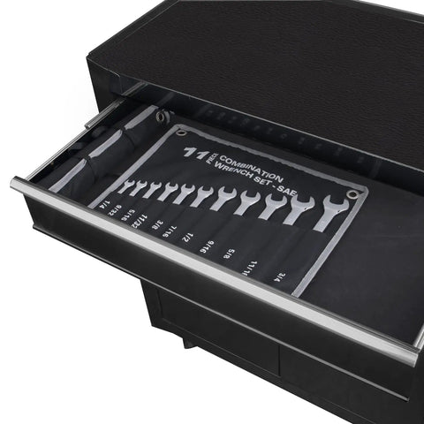 11-Piece SAE Combination Wrench Set In Roll Up Pouch Non-Skip Inch Sizes 1/4 To 3/4 Inch Chrome Vanadium Steel With Mirror Finish in toolbox