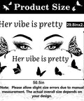 Her Vibe Is Pretty Vinyl Wall Decal Set Three Sheets Each About 11 By 14 Inches Black With Inspirational Quotes And Butterfly Eyes