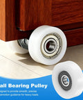 Nylon Ball Bearing Guide Pulleys 8mm By 36mm By 10mm Four Pack With Sealed 608RS Bearings used in sliding door system