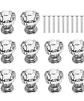 Crystal Acrylic Cabinet Knobs With Silver Base, 10 Pack Modern Drawer Pulls, screws included, top view